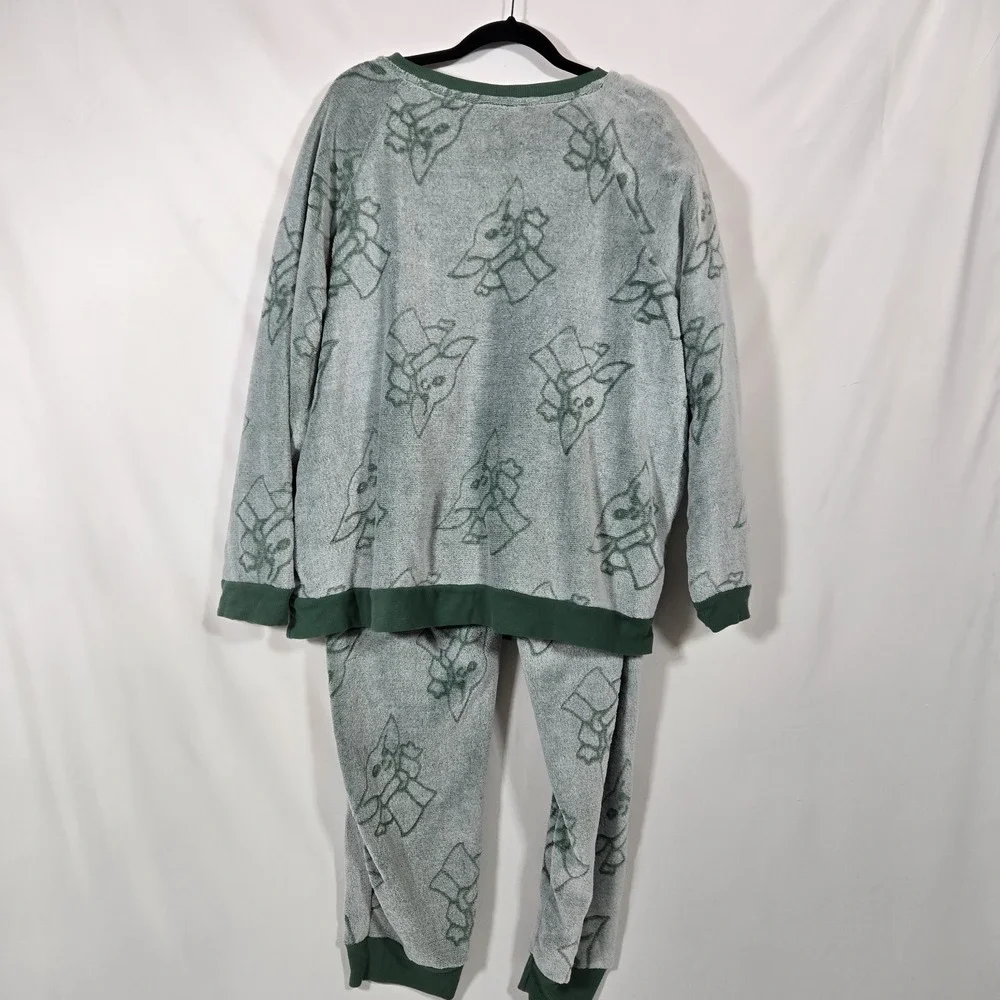 Star Wars The Mandalorian Pajama Set Adult Fleece Lounge Set Grogu Baby Yoda Shi
